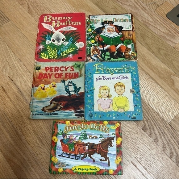Vintage Children’s Book Bundle Percy’s Day of Fun Bunny Button Prayers - Picture 2 of 4